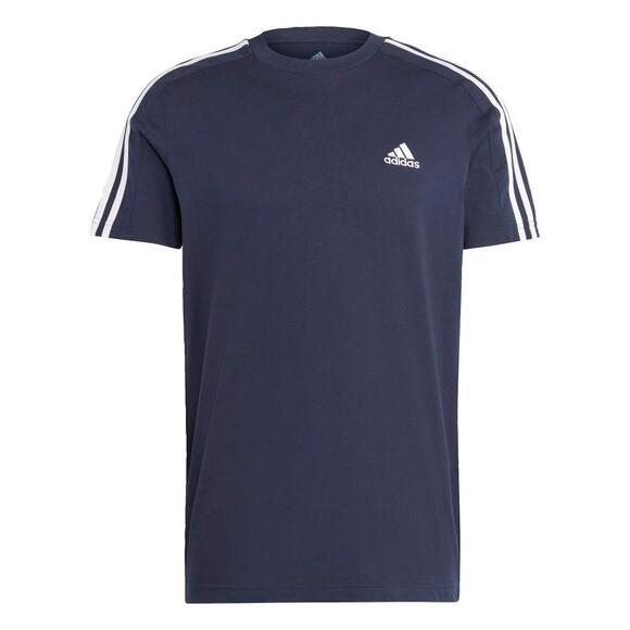 NWT adidas Men's Essentials Single Jersey 3-Stripes T-Shirt, Ink/White, Medium - Picture 3 of 6